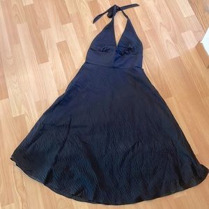 J crew black flare dress